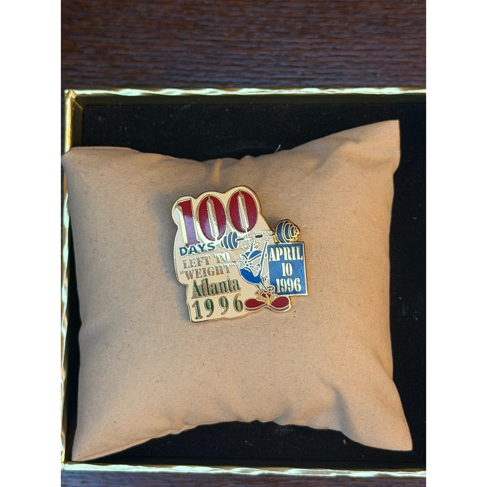 Vintage 1996 Atlanta Olympic Izzy 100 Days Left To Weight Countdown Enamel Pin